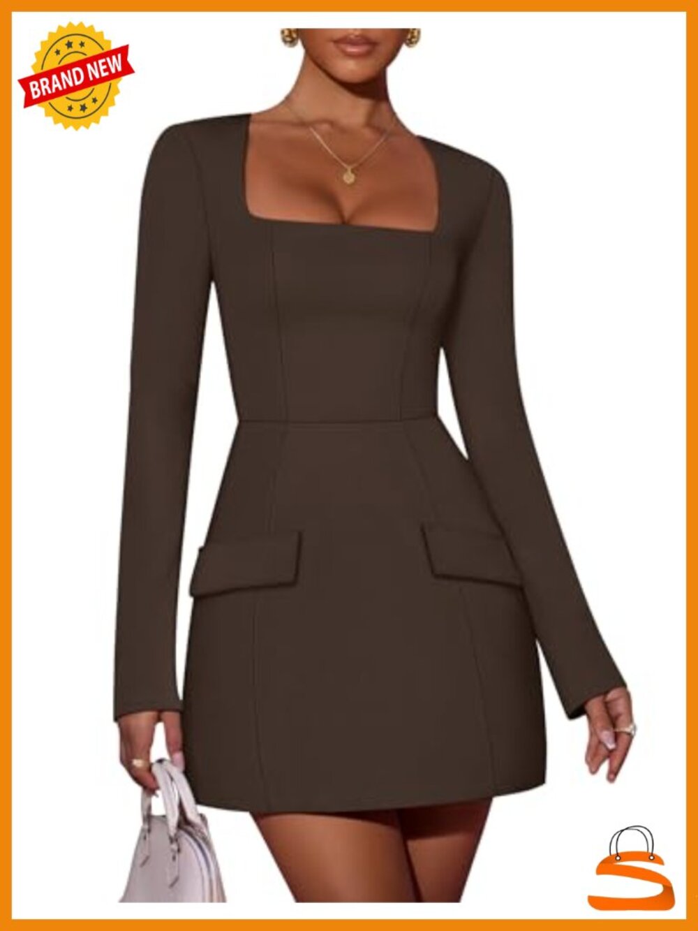 Women's Bodycon Mini Dress Long Sleeve High Waist Cocktail Party